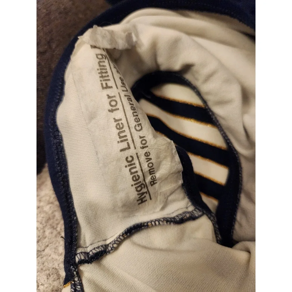 90s Deadstock Jantzen White, Navy, and Gold Striped One Piece Swimsuit